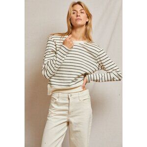 NWT Perfectwhitetee tyler stripe french terry sweatshirt XS